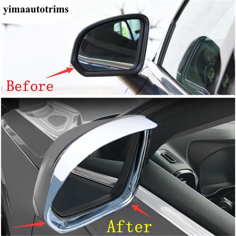 For VOLVO XC40 2018 - 2025 Car Rearview Mirror Rain Shade Eyebrow Eyelid Frame Cover Kit Trim ABS Chrome Accessories Exterior