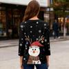 3/4 Sleeve Shirts For Women Print Christmas Tees Blouses Casual Plus Size Basic Tops Pullover