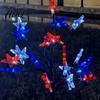 Solar Star Stake Lights 4th of July Garden Lights Red White Blue Outdoor Powered Decorations String Waterproof Flexible Design Patriotic Flag