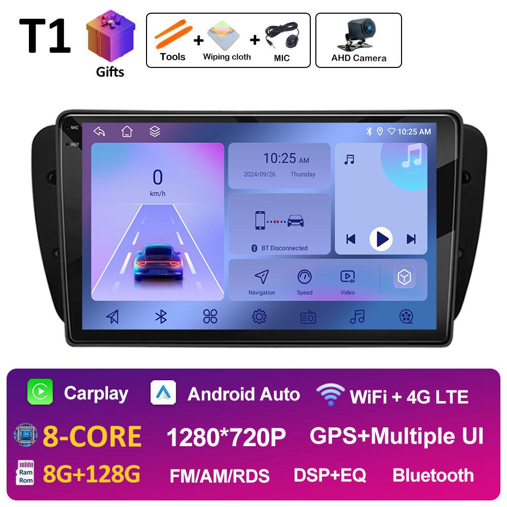 For Seat Ibiza MK4 6J 2008 2009 2010 2011 2012 - 2015 Navigation GPS Autoradio DSP Stereo Android OS QLED IPS Screen Accessories