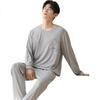 Men's Autumn Winter Pullover Pajama Set Homewear Outerwear 2026 New Light Gray