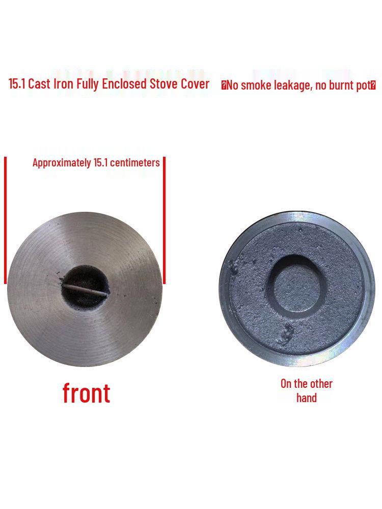 Cast Iron Firewood Stove Ring & Lid: Thickened Rustic Pot and Fire Pit Accessories