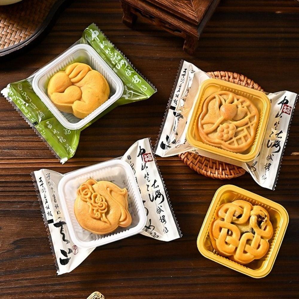 100PCS Transparent Mooncake Bags Chinese Style Machine Seal Bags Food Storage Bags Egg Yolk Crisp