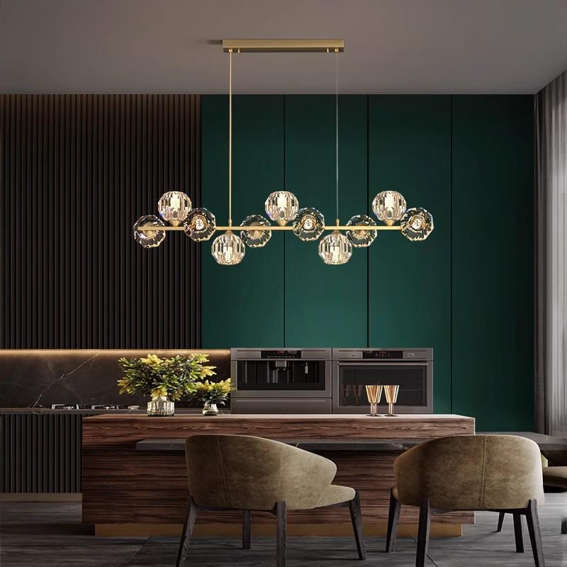 Nordic Luxury All-Copper Crystal Chandelier for Dining and Bar