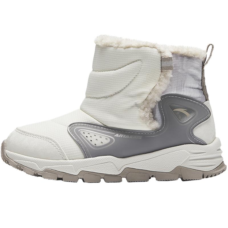 Anta Kids Trendy Fashion Thickened Warm Non-Slip Durable Boots Kids boots White Gray A12449942-1