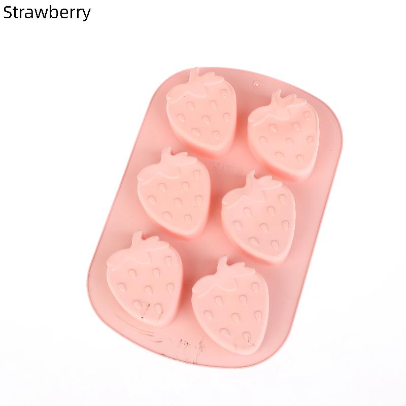 6 Cavity Fruit Shape Chocolate Candy Molds Watermelon Strawberry Lemon Pineapple Fruit Silicone Mold Tray