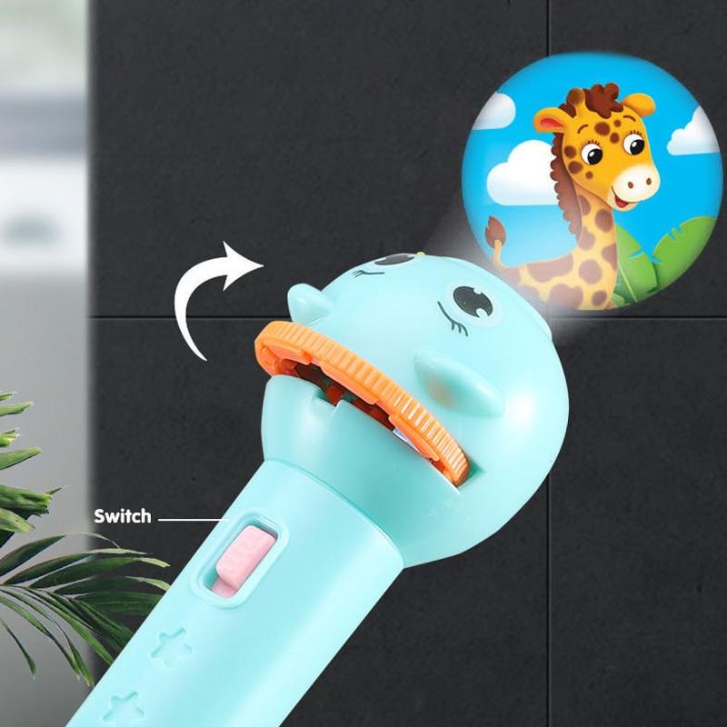 Animal Pattern Hand-held Projection Lamp - Early Education Children's Flashlight Parent-child Interactive Educational Toys