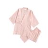 Sleepwear Pajamas Roomwear Nightwear Yukata Jinbei Short Sleeve Front Opening Double Gauze Cotton Men Women Couples Lovers Top and Bottom Set