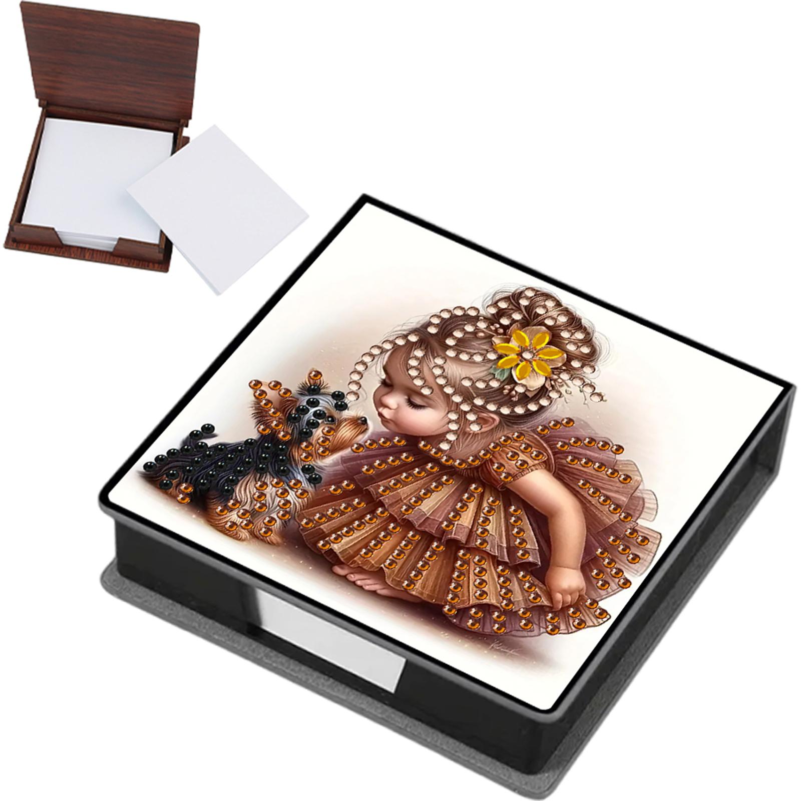 

PU 5D Diamond Painting Kit Note Box with 160 Sheets Diamond Art Notepad Box for Home Office and Supplies