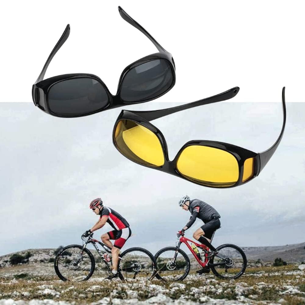 MABJI Nachtsicht-Sonnenbrille, Polarisierte Gläser, UV-Schutz, Blendschutz, UV400-Schutz, Sport-Sonnenbrille, Fahr-Sonnenbrille, Tennis,