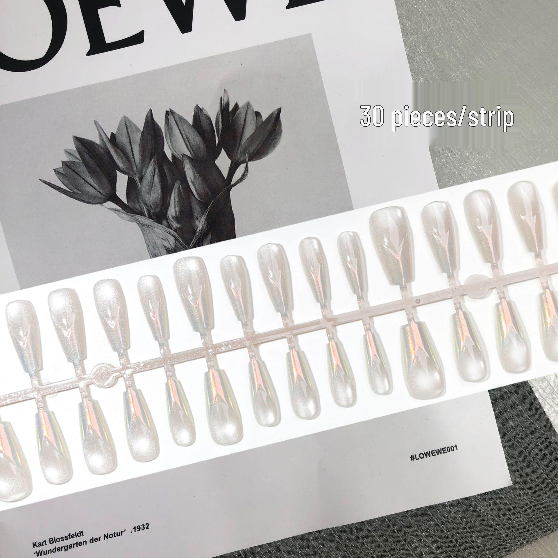 

White Moonlight Mermaid Cat Eye Aurora Nail Art Patches