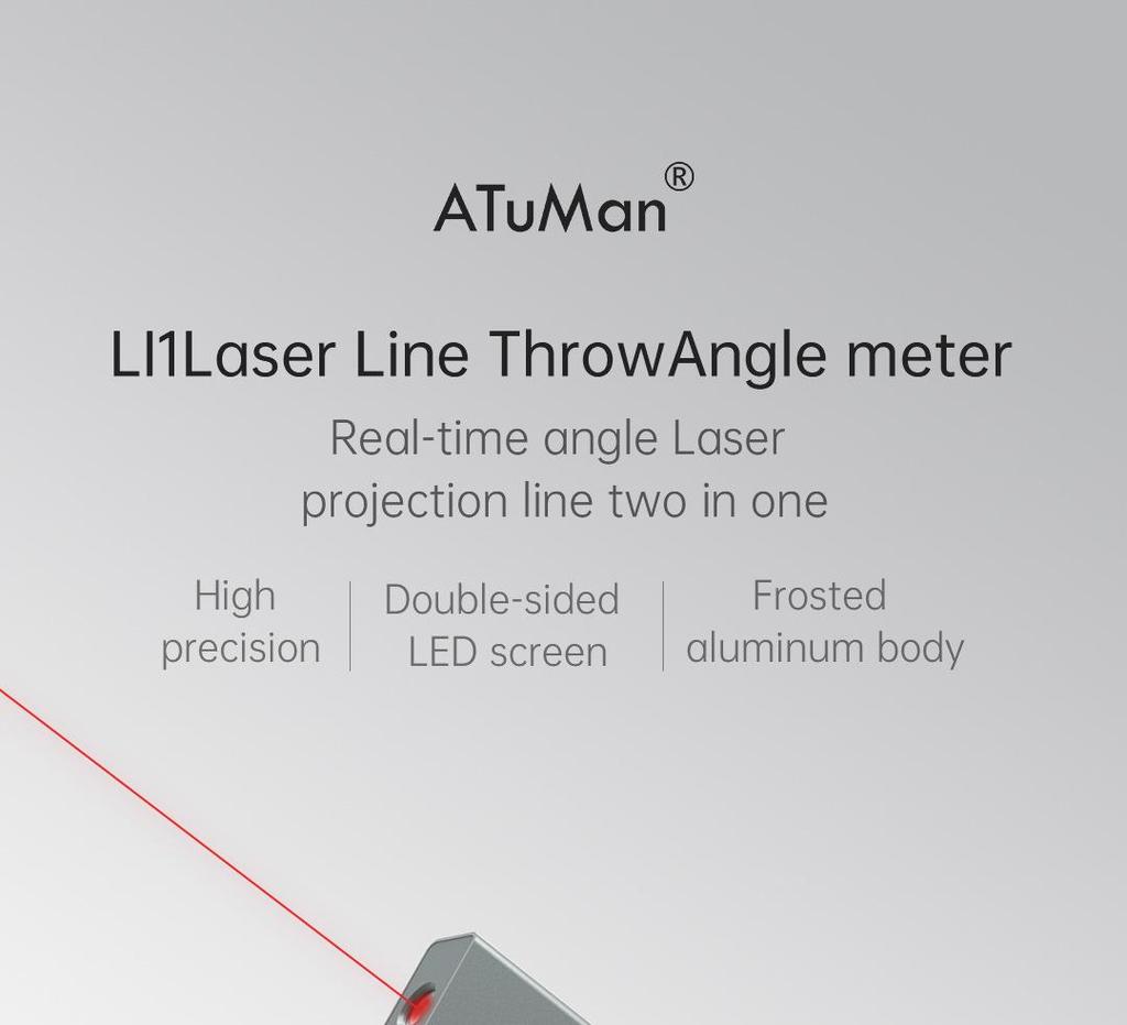 Duke LI1 Handheld Laser Line Projector - Precision LED Screen Angle Ruler for Renovation Engineers
