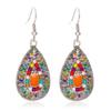 Vintage Ethnic Enamel Drop Oil Round Water Drop Earrings for Women Boho Multilcolor Beads Dangle Earring Female Pendiente Mujer