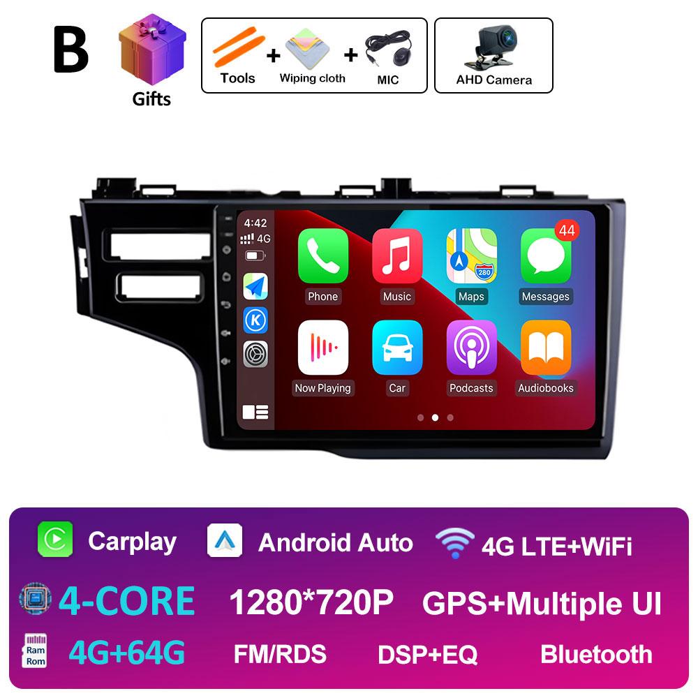Car Video Multimedia Audio Player Left Hand Drive For Honda Fit Jazz 2014 2015 2016 2017 GPS Navigation Wireless Carplay No 2din