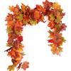 Colorful Autumn Leaf Garland Flexible Fall Leaf Vine Gifts Faux Maple Vine  Halloween Party Decor