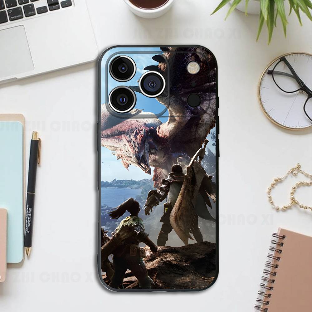 

H-Hunter M-Monsterr Silicone Phone Case For IPhone 17 16 15 14 13 12 11 X XS Plus Pro Max Shockproof Soft Cover iPhone14Plus