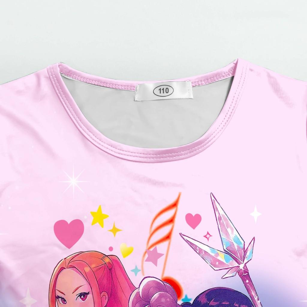 Kinder Mädchen K-POP Rumi Mira Zoey Druck Langarm T-Shirt Top Hose Hose Pyjama Schlafbekleidungssets
