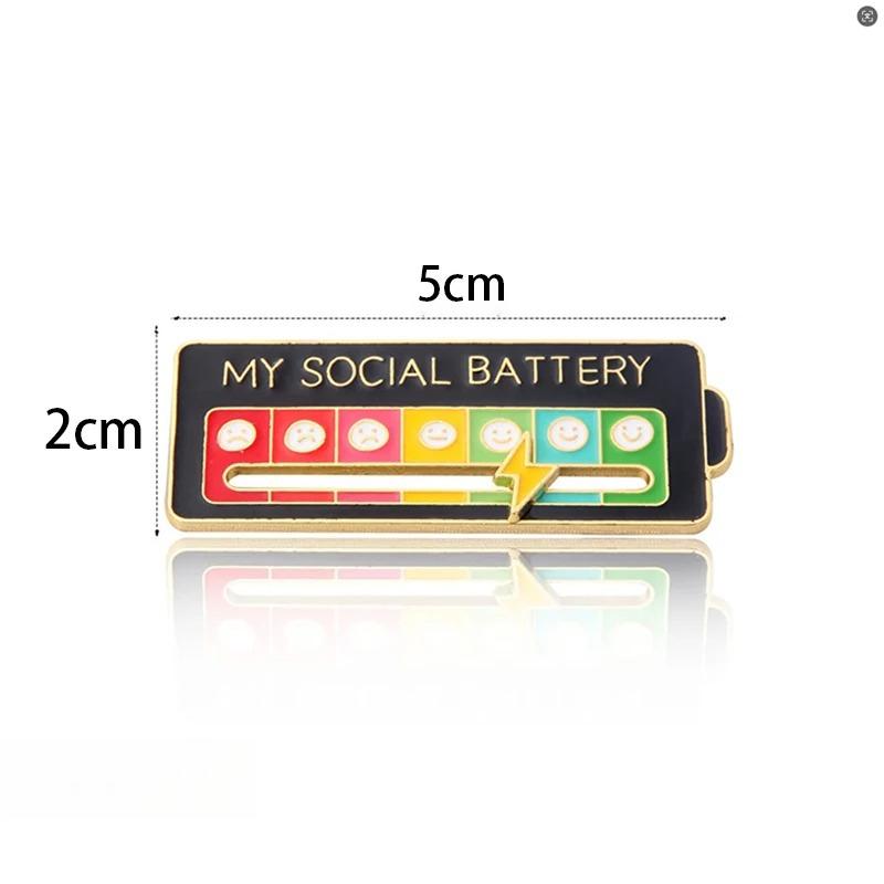 Брошь-трансформер настроения Энергетическая Брошь Скользящая Персонализированная DIY Социальная Энергия Сплавной Значок Эмодзи Кампусный Значок чёрный