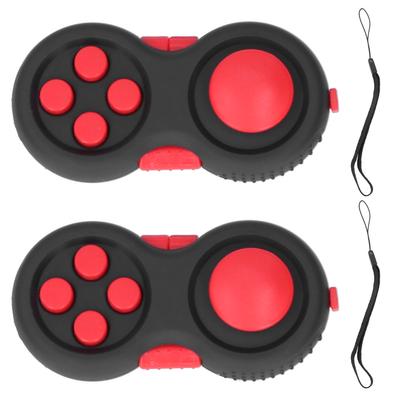 2Pcs Skin Picking Pad Toy Anxiety Stress Relief Fingertip Toy Children Adults Hand Gift(Black Red )