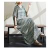 Summer Cotton and Linen Printed Loose and Simple Long Skirt, Women's Skirt Thin