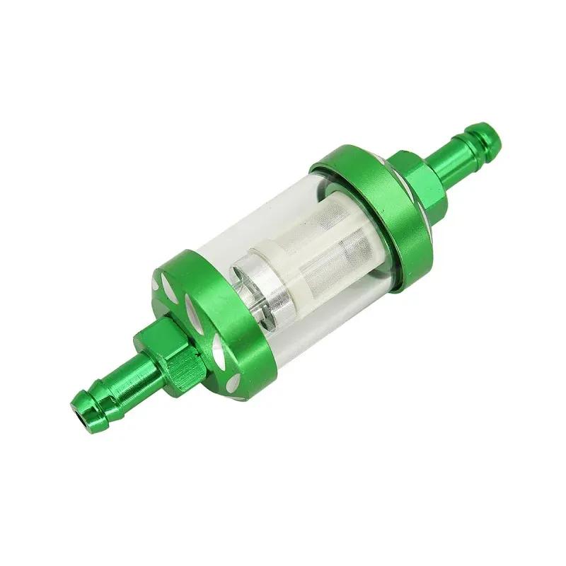 CNC 8mm Aluminum Alloy Glass Gas Fuel Gasoline Oil Filter Moto for Dirt Pit Bike 125/140/150/160cc CRF70 90 110 TTR100 110 KLX65