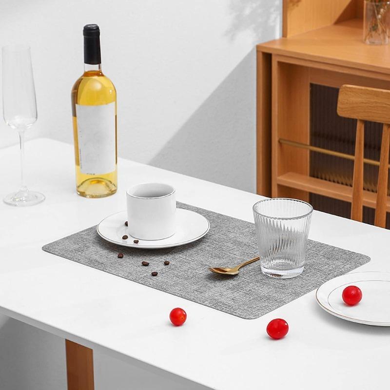 

Placemats, Faux Leather Table mats Set, Place Mats Non-slip Thermal Stain-resistant Easy to Clean Table mat for Table,kitchens 1pcs 43x30CM чёрный