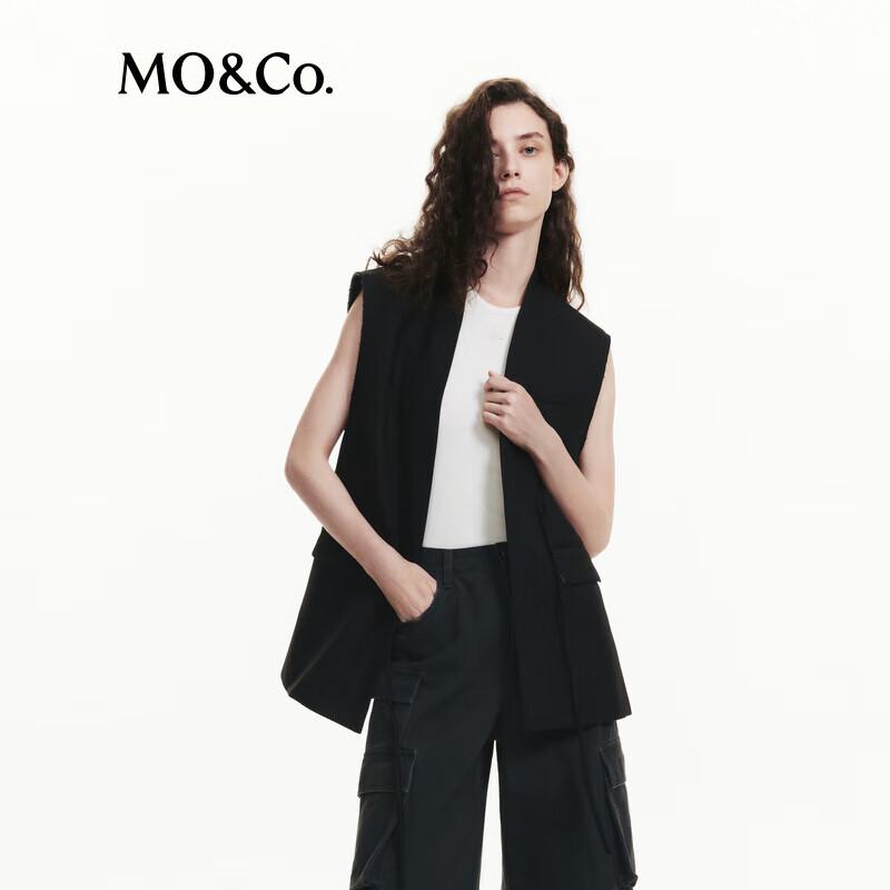 MO&Co. New Chinese Style Wide-Shoulder Frayed Vest