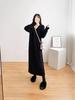 Plus Size V-neck Woolen Knit Maxi Dress: Loose-Fit Over-Knee Style for Women – Perfect Autumn/Winter Layer