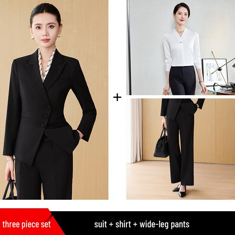 Wysokiej klasy jesienno-zimowy profesjonalny garnitur smart dla kobiet na podróże służbowe i wydarzenia formalne