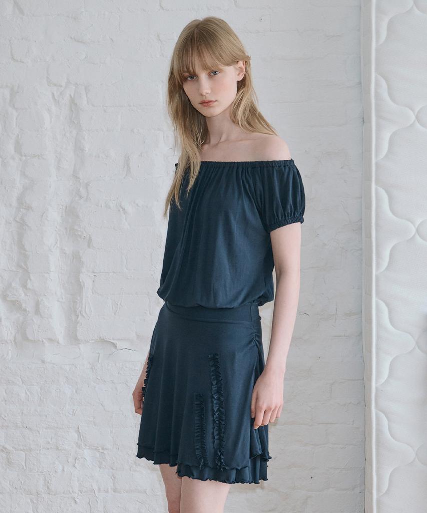 Sinun Drape Jersey Mini One-Piece (Navy)