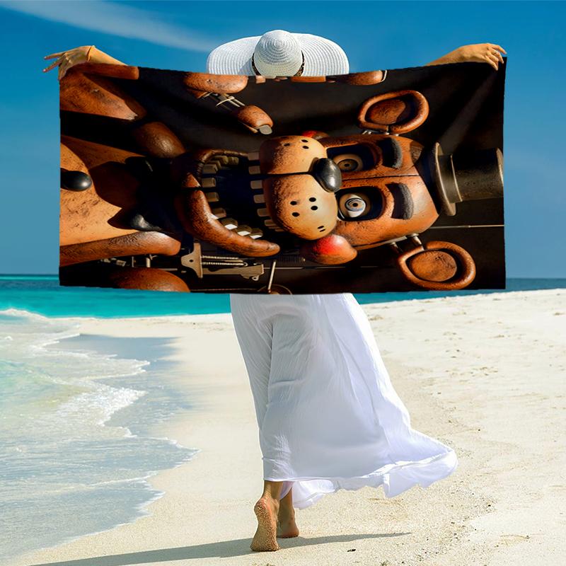 Freddy Bear Fashion Beach Towel: Ideal for Summer Adventures Soft, Absorbent and Quick Drying Suitable for Swimming and Bathing
