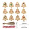 48Pcs Xmas Tree Tags Gift Bags Hanging Kraft Paper Tag Retro Christmas Candy Cookies Packaging Supplies Noel Navidad Decoration