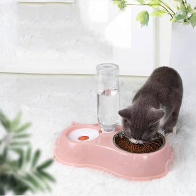 Dog Bowls, Food and Water Bowl Set with Water Dispenser and Stainless Steel Bowl for Cats and Small Dogs -