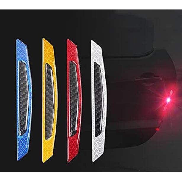 Car Door Edge Guard Reflective 4Pcs Trim Guard Stickers Bumper Protector Side Door Edge Defender Protector Anti Collision Anti-rub Fit for Most Car