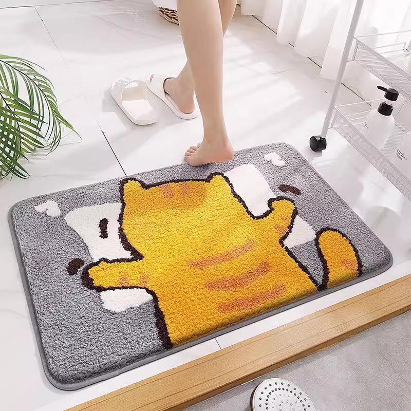 Adorable Imitation Cashmere Absorbent Bathroom Mat Carpet for Bedroom & Toilet