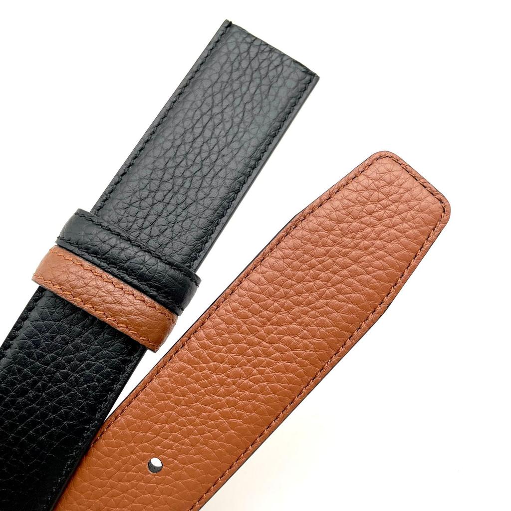 Top Layer Cowhide Belt, Men's Genuine Leather Headless Belt, Men's Belt, Smooth Buckle Strip on Both Sides, Fashionable Perforated