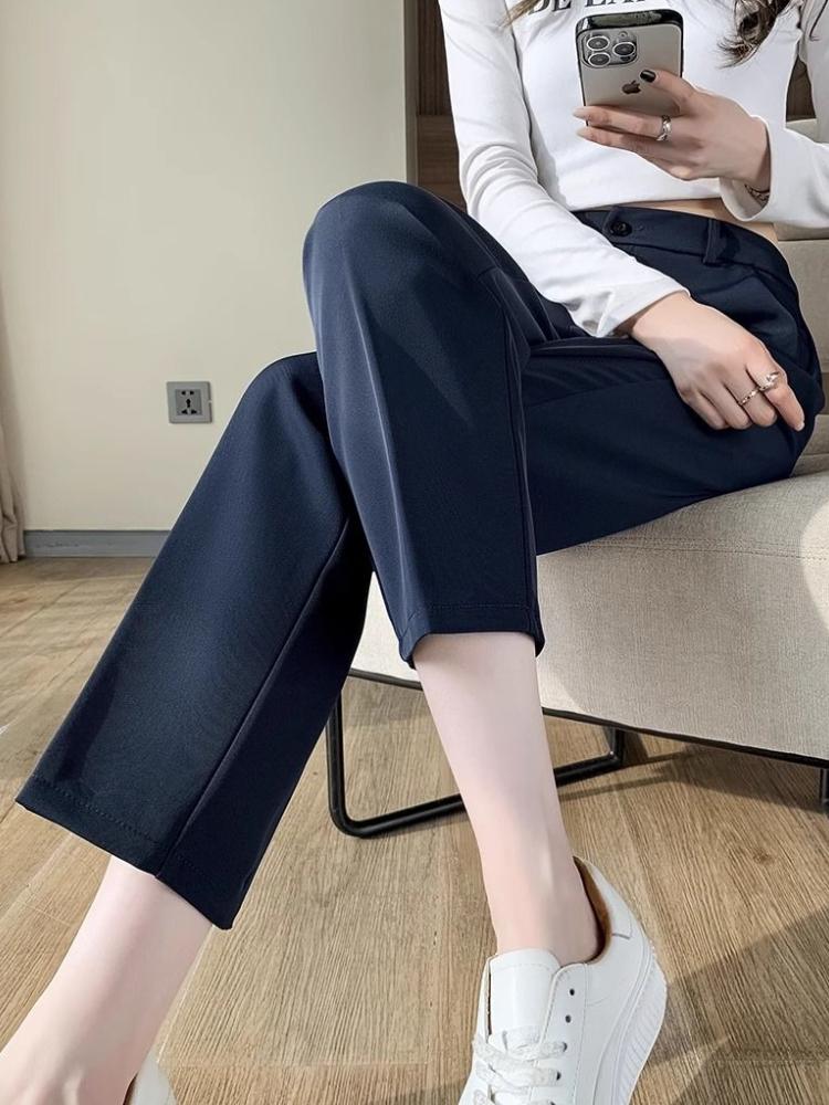 Spring Autumn Black Elegant Suit Haren Pants Women Fashion Elastic High Waist Casual Trousers Woman Korean Style Solid Office Lady Slim Pants