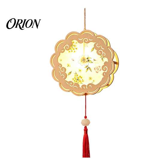 Handgefertigtes Papierlaternen-Bastel-DIY-Kit im chinesischen antiken Stil, handgehalten beleuchtbar mit LED-Lichterkette & traditionellem Quasten-Dekor, Hase Schmetterling Lotus
