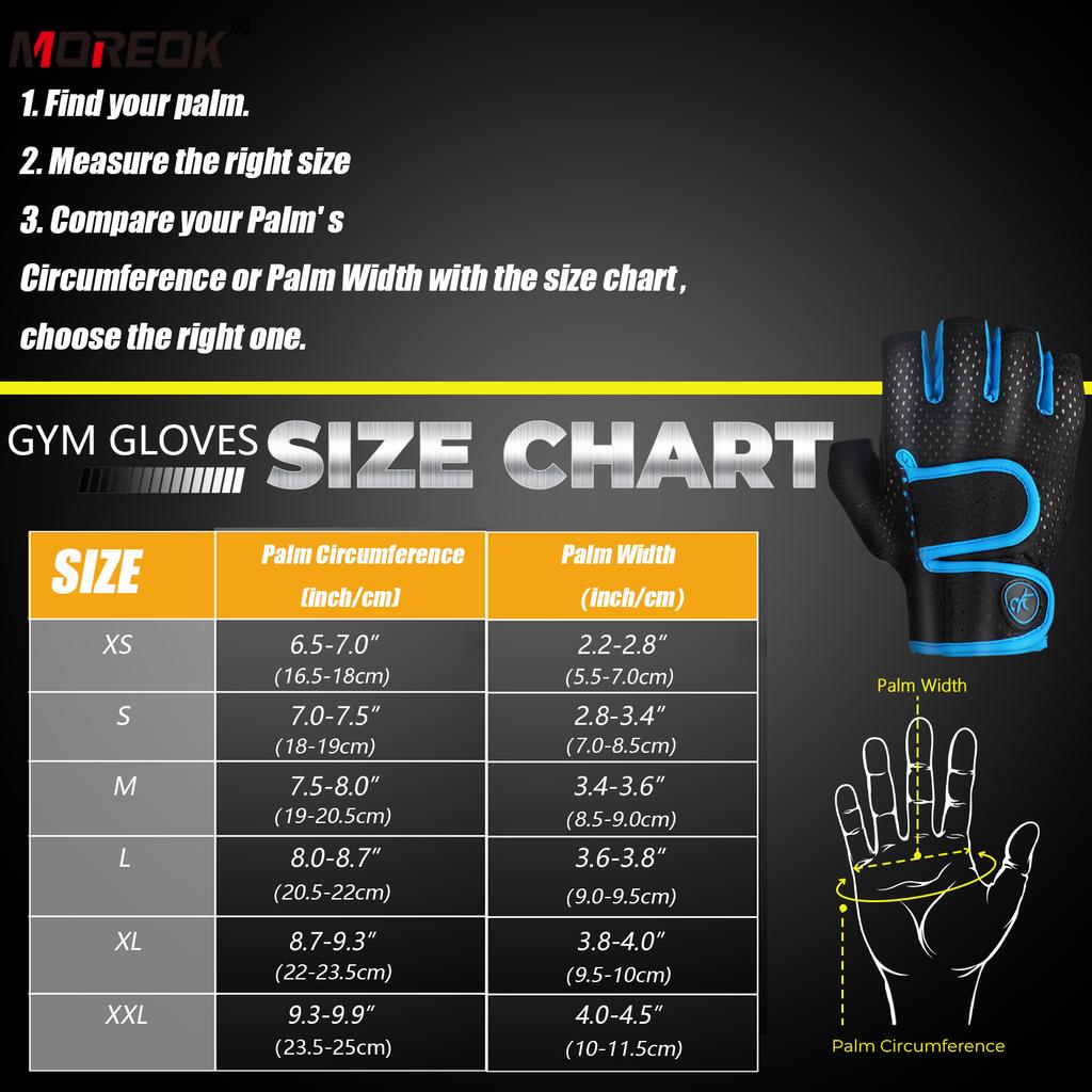 MOREOK Gym Gloves Breathable Anti-slip Pull Ups Training Yoga Body-building Exercise Fitness Workout Weight Lifting Gloves Men 6