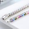 EFFIE QUEEN 100% 925 Sterling Silber 3mm Regenbogen Zirkonia Tennisarmband Luxusschmuck für Damen Jubiläumsgeschenk SB139