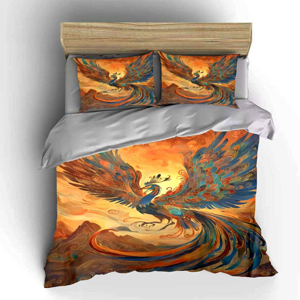 Elegant Phoenix Decorative Set Multiple Sizes Kid'S And Adults' Bedroom Exquisite 3Pc Bedding Set, Gift