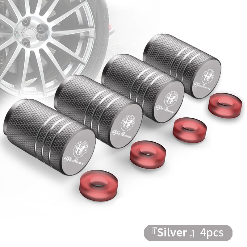 4pcs Car Tyre Valve Caps Aluminium Alloy Tire Valve Dust Protection Cover For Alfa Romeo 159 Giulietta 156 147 Giulia Stelvio GT zq9