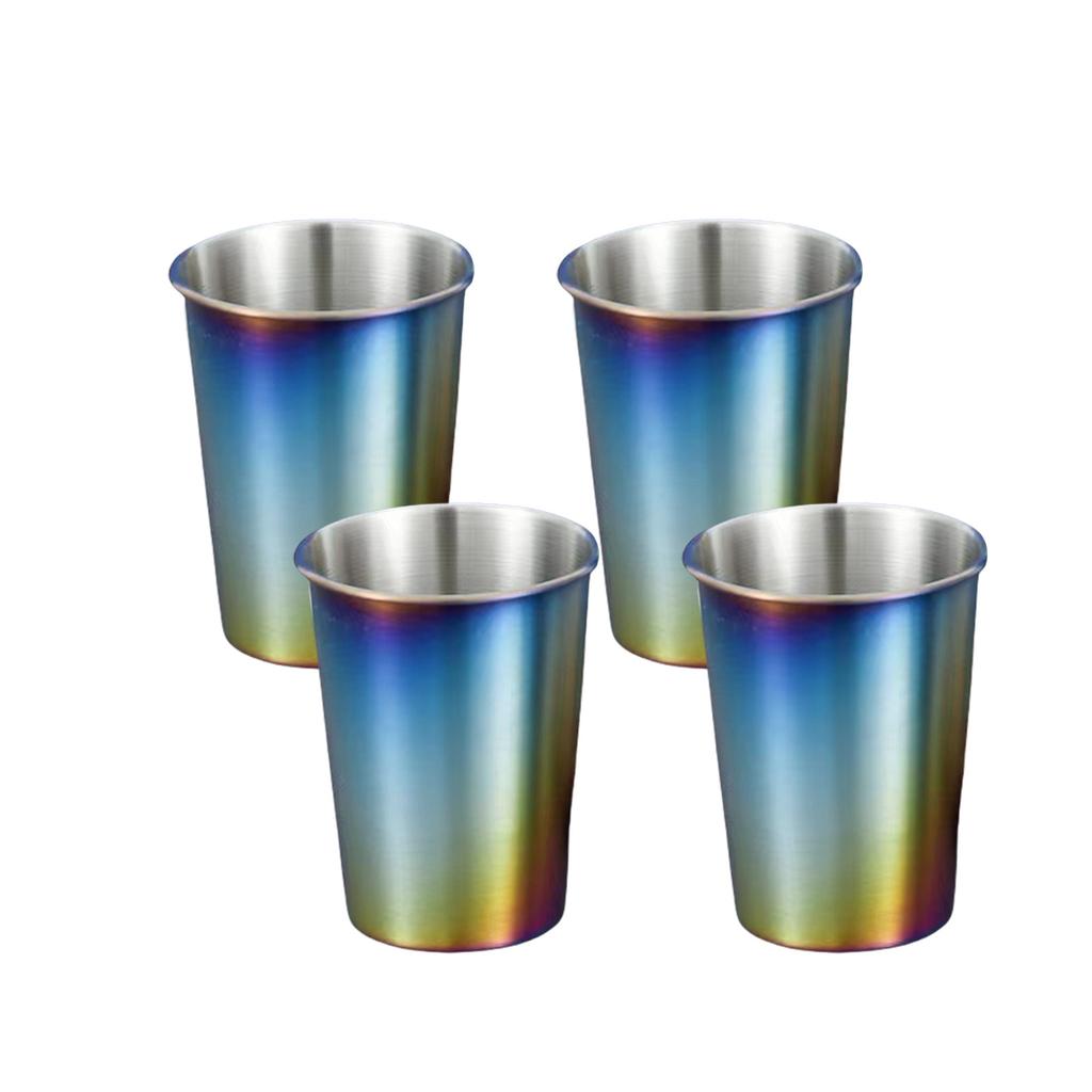 4pcs Stainless Steel Coffee Tumblers Set Rusts Resistant Drinkwares Stackable Beer Cup for Camping and Outdoor Use
