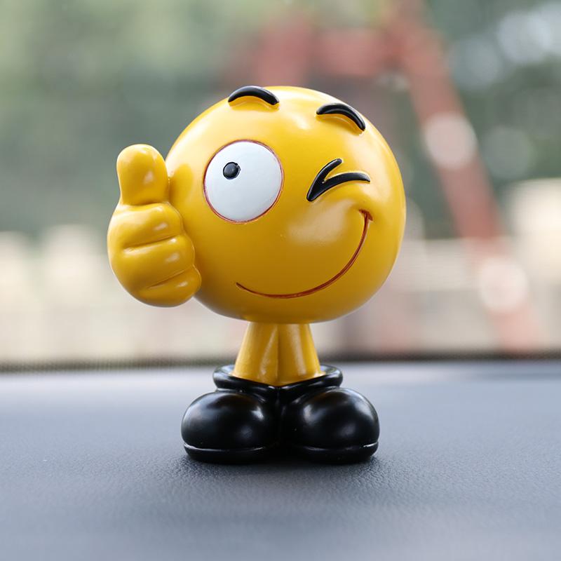 Car Interior Decoration Personality Shaking Head Doll Expression Chartered Car Center Console Car Decoration High-end Man