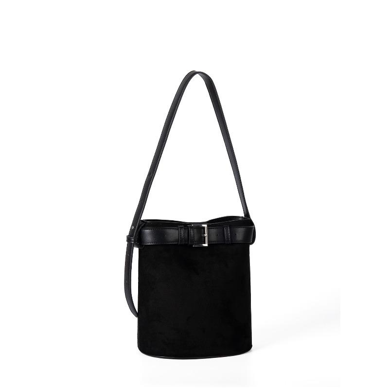 New Suede Spliced Bucket Bag for Women with A Sense of Luxury, Retro Fashion, Hand-held Shoulder Bag for Women