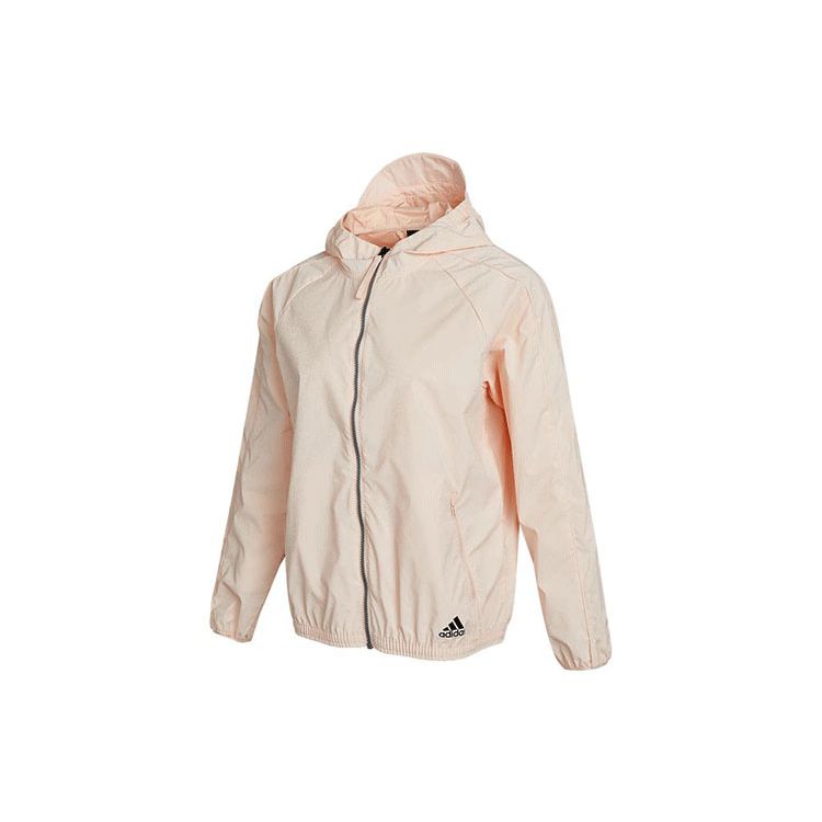 adidas Sportowa Tkana Bluza z Kapturem Zapinana na Zamek Kurtka z Długim Rękawem Kobiety Kurtki Różowa GP0668