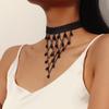 Retro Gothic Black Lace Clavicle Chain Exaggerated Women's Necklace