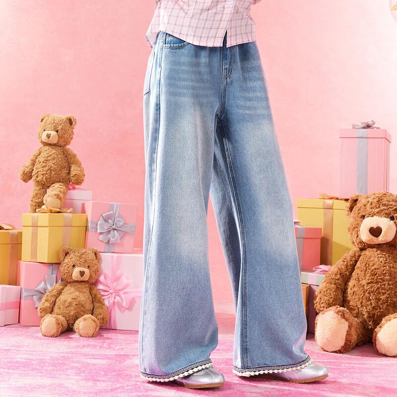 Little Tiger Patty Girls' Wide-Leg Elastic Waist Jeans