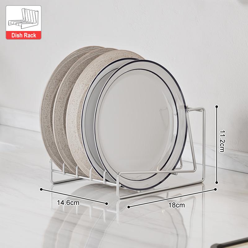 Dish Rack Drying Plate Holder Stand 304 Stainless Steel Household Cabinet Storage Shelf Kitchen Countertop Dish Drain Rack Shelf 3140₽