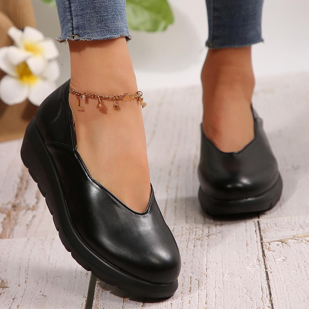 Fashion Women Fashion Wedge Heel Pumps 2025 Spring Summer Lightweight Platform Loafers Woman Soft Sole Comfort Casual Shoes Plus Size 42